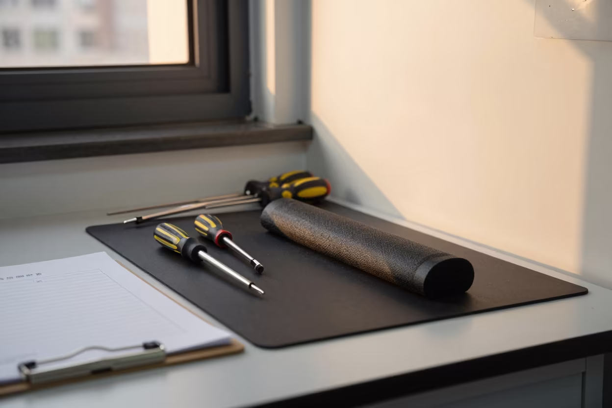 Torque Drivers and Clipboards on Lab Mat in in a bright laboratory near Chongqing