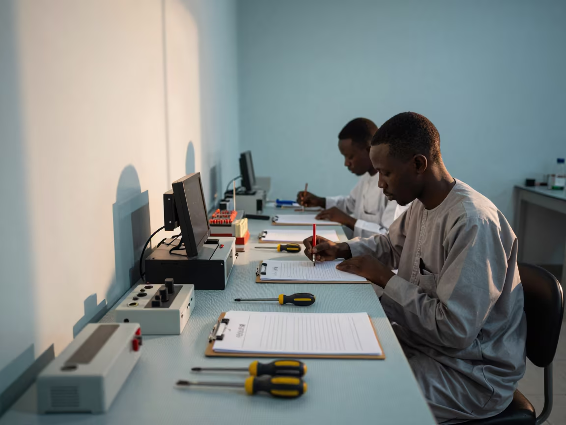 Torque Drivers and Clipboards on Sokoto Workbench in at an engineering workbench in Sokoto
