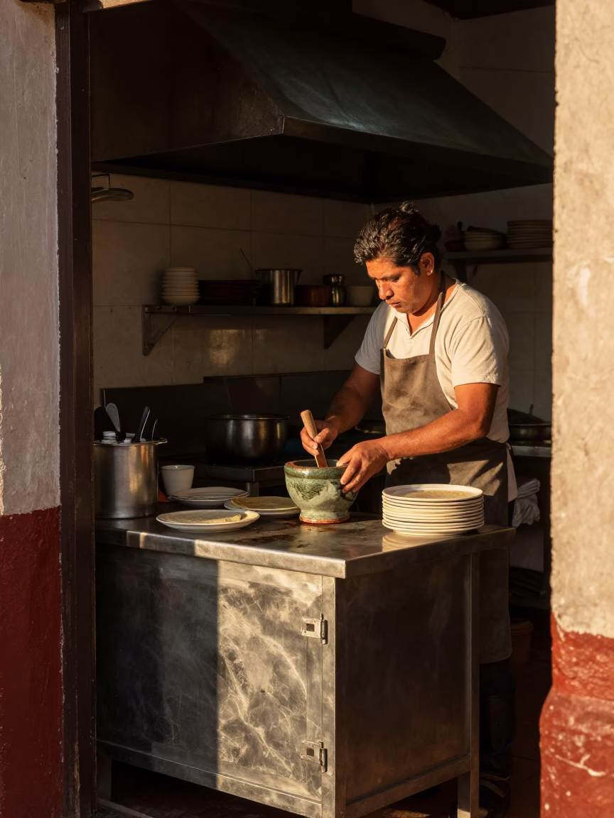 Tortilla Making in Oaxaca in in Oaxaca, Mexico