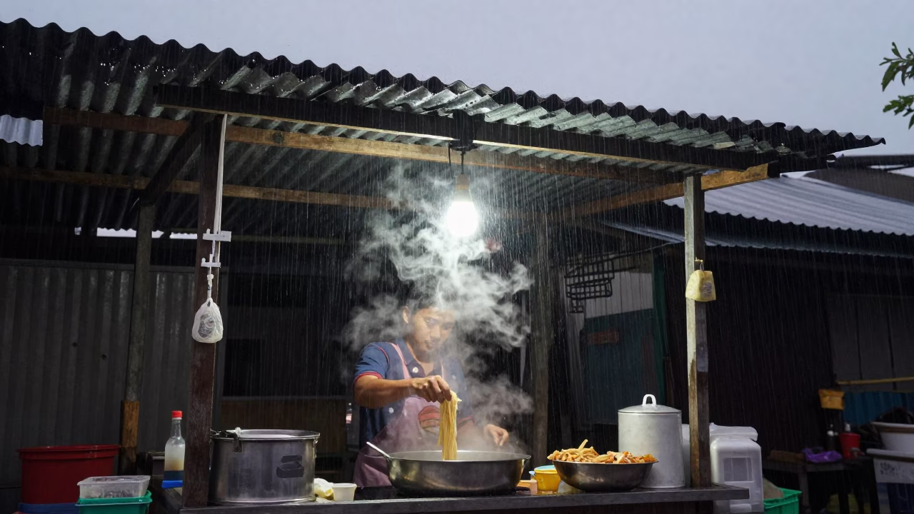 Tossing Noodles in Phuket in in Phuket, Thailand