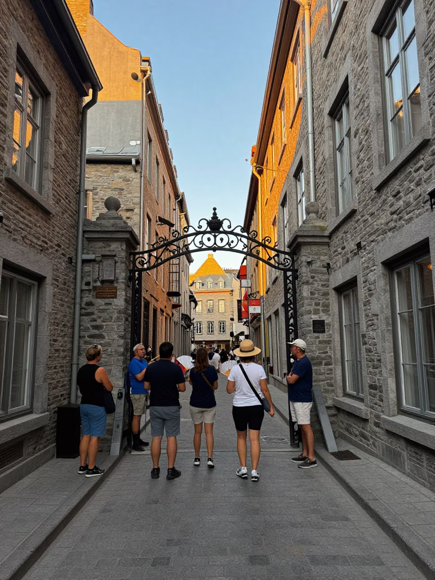 Tourists Pausing in Quebec City in in Quebec City, Quebec, Canada