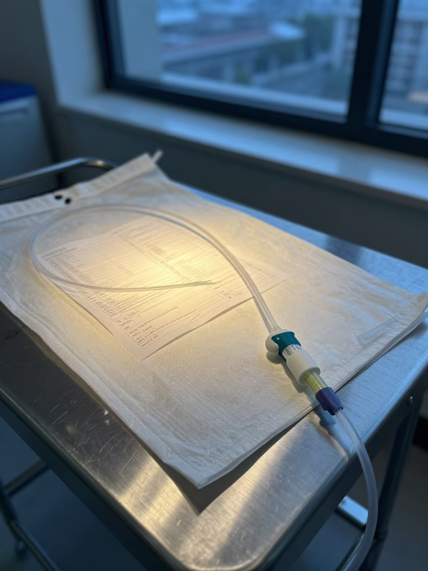 Tourniquet Bag in Taoyuan Surgical Prep Room in in a surgical prep area in Taoyuan