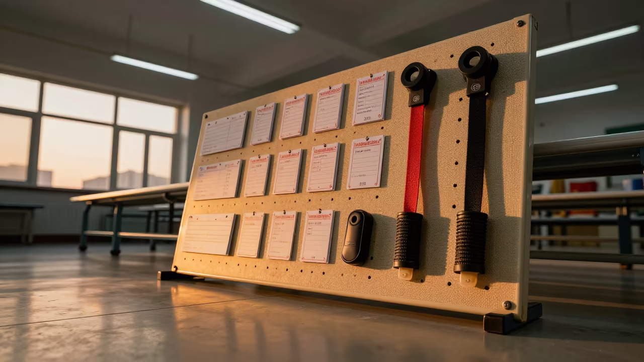 Tourniquet Trainer Pegboard Mess Hall Sunset in in a mess hall before service in Taiyuan