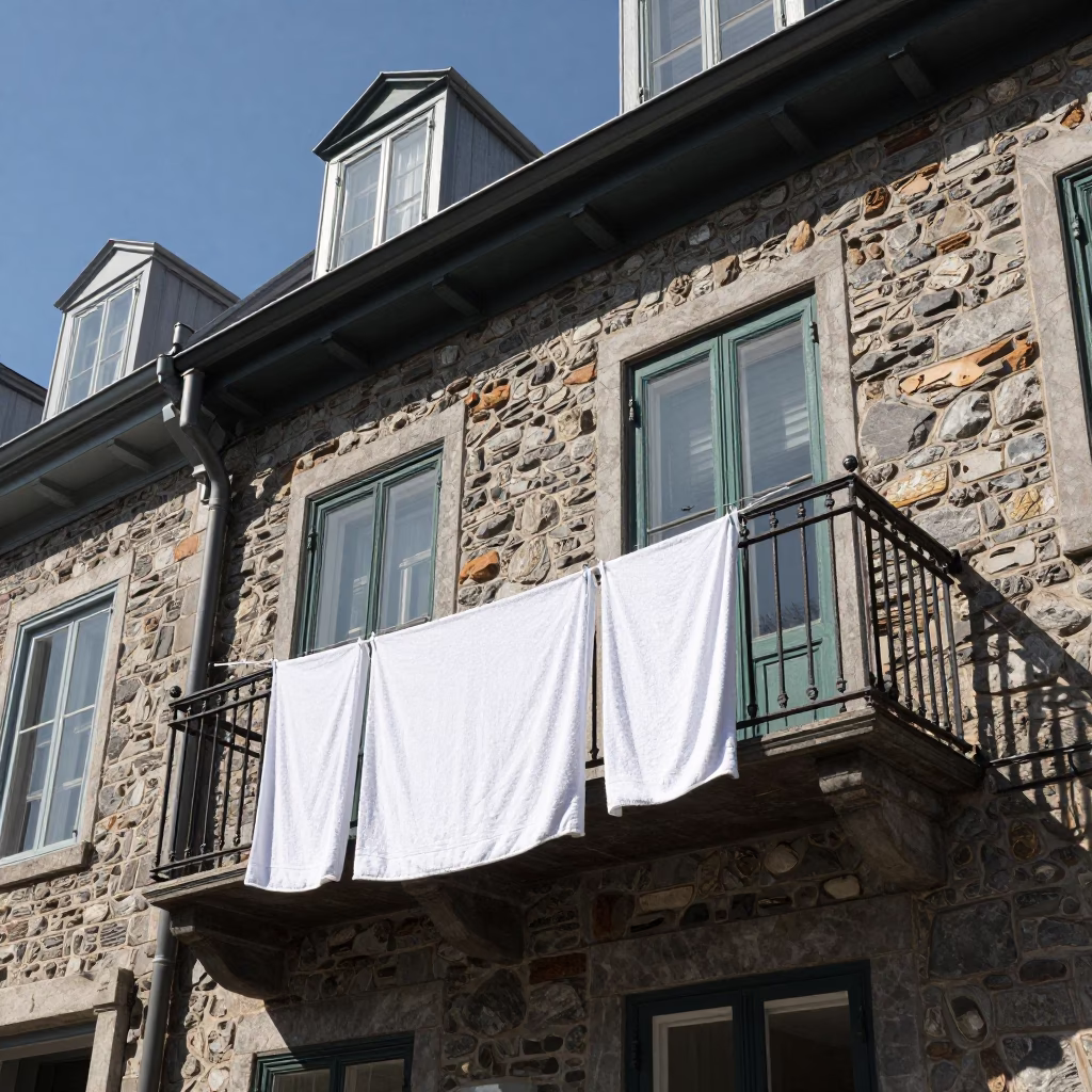 Towels Drying in Quebec City in in Quebec City, Quebec, Canada