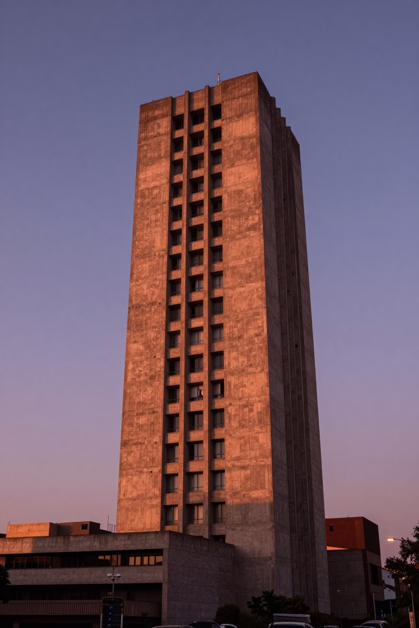 Tower Bathed in Guadalajara at Copper-toned Light Before Dusk in in Guadalajara, Mexico