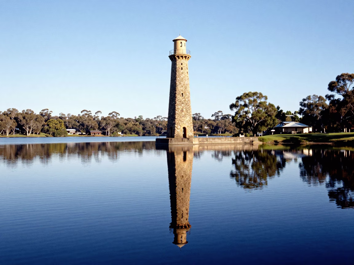 Tower Mirrored at Bright Midmorning Light in Adelaide in in Adelaide, South Australia, Australia