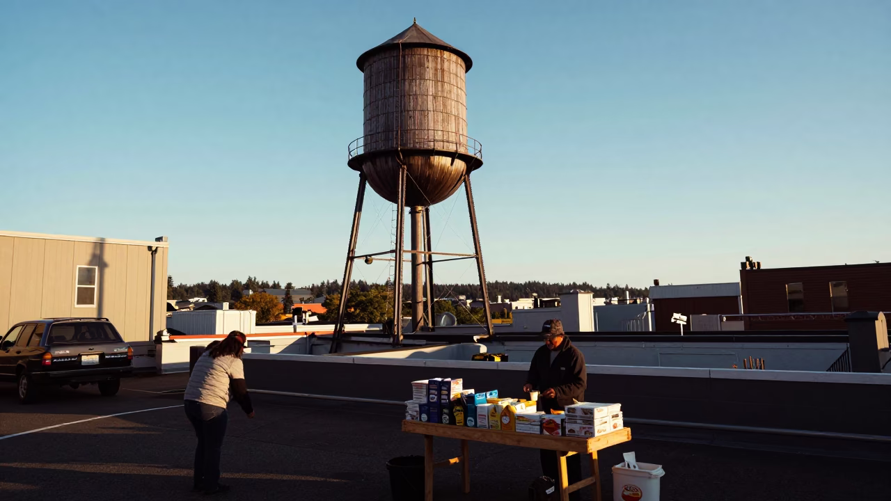 Tower View in Portland at Clear Late-afternoon Light in in Portland, Oregon, United States