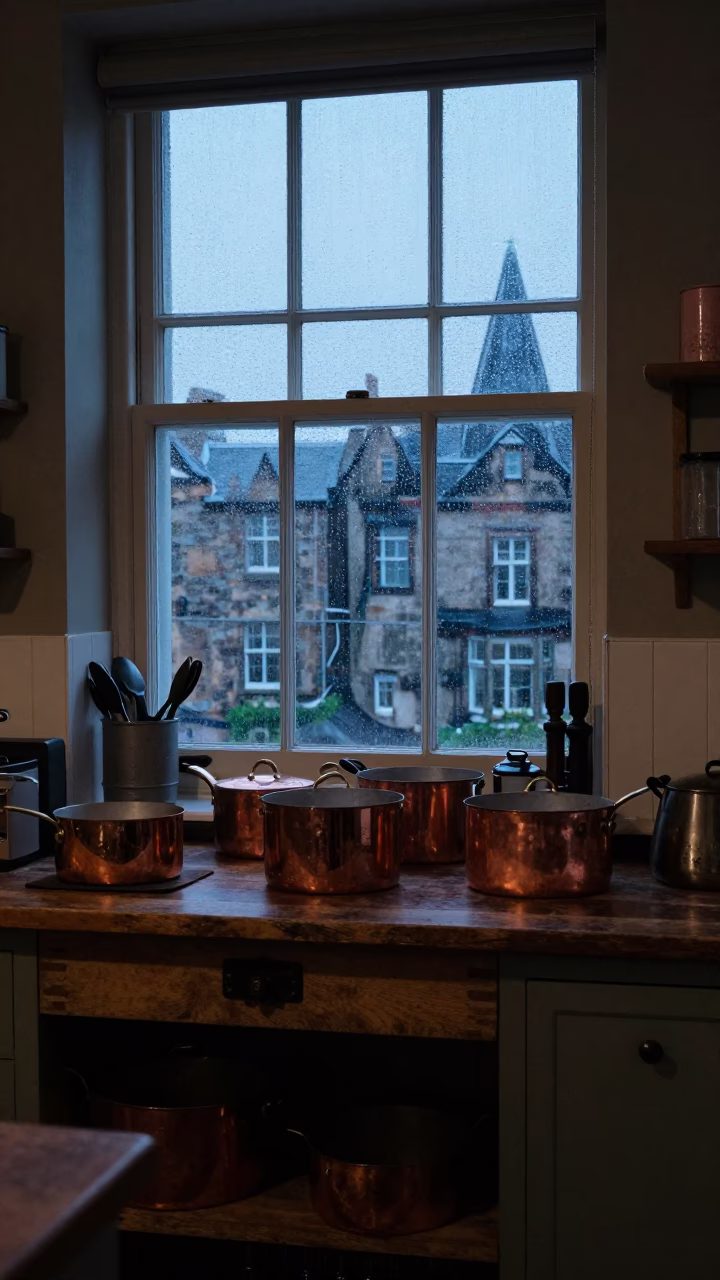 Town Kitchen in Edinburgh at Nautical Dawn Light in in Edinburgh, United Kingdom