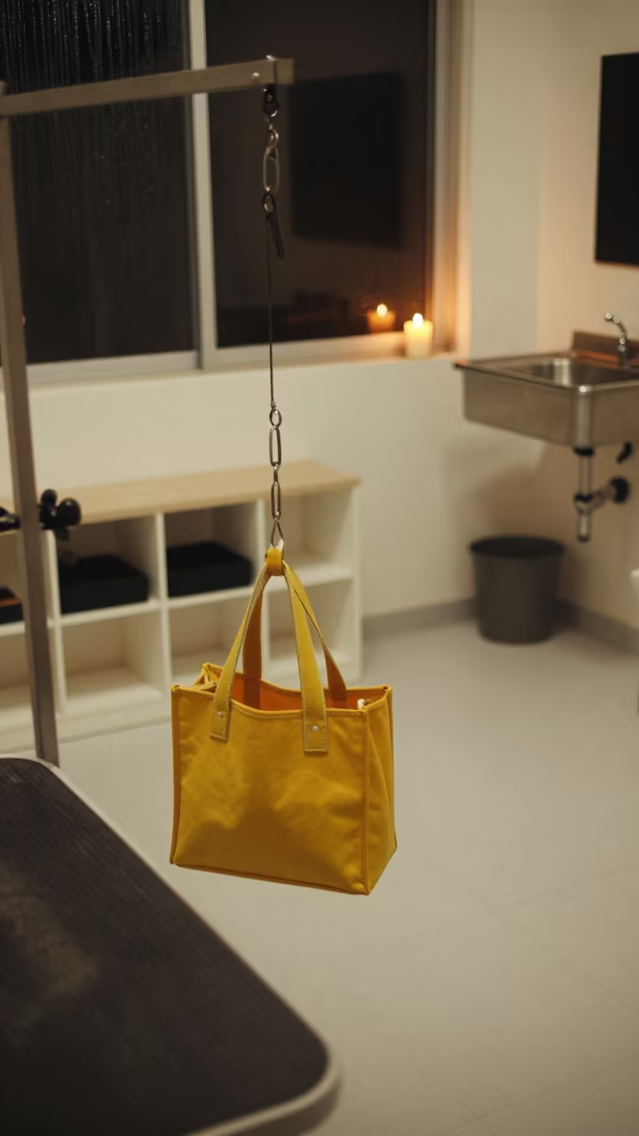 Toy Tote in Medan Grooming Bay at Night in inside a grooming bay in Medan