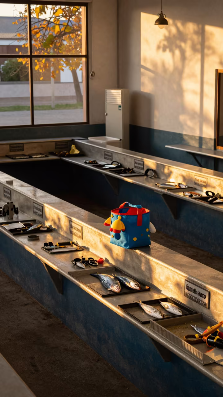 Toy Tote Ready for Foster Intake at Fish Bagging Zone in inside a fish bagging counter zone in Gómez Palacio