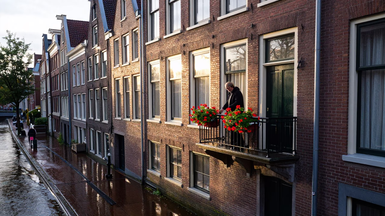 Tradesman in Amsterdam at First Light in in Amsterdam, Netherlands