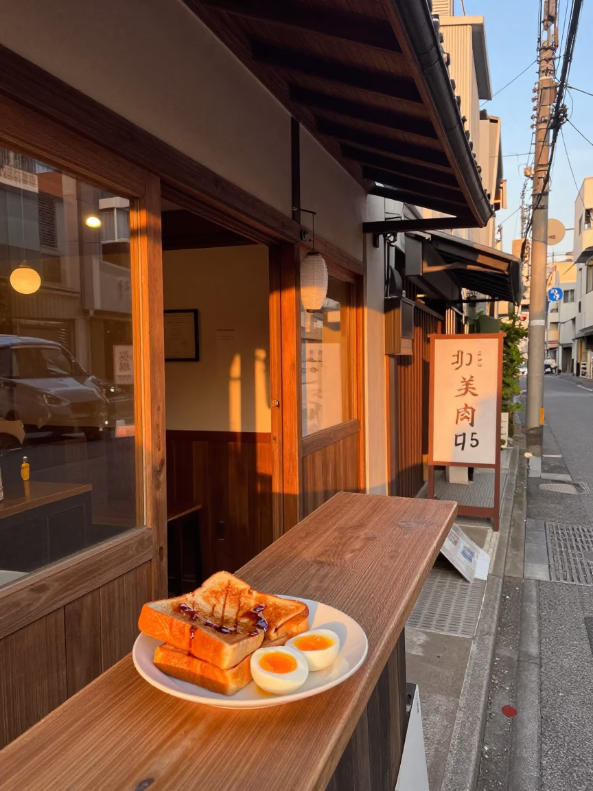 Traditional Cafe Serving Kaya Toast And Soft Boiled Eggs in Tokyo in in Tokyo, Japan