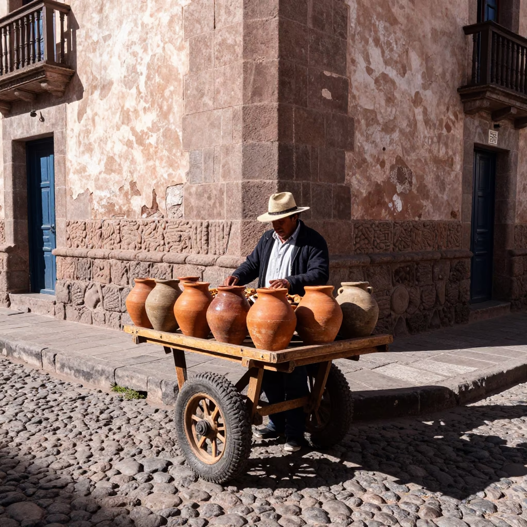 Traditional Food at Noon Light in Cusco in in Cusco, Peru