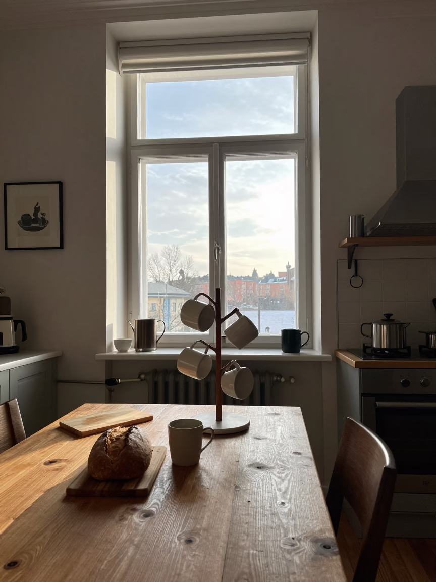 Traditional Kitchen just after sunrise in Stockholm in in Stockholm, Sweden