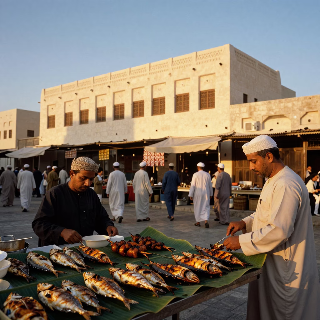 Traditional Market at Honeyed Evening Light in Muscat in in Muscat, Oman