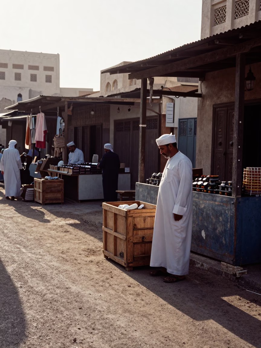 Traditional Market in Muscat at The Late Morning Light in in Muscat, Oman