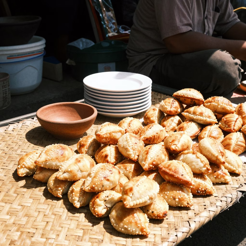 Traditional Snack in Yogyakarta at Bright Midmorning Light in in Yogyakarta, Indonesia