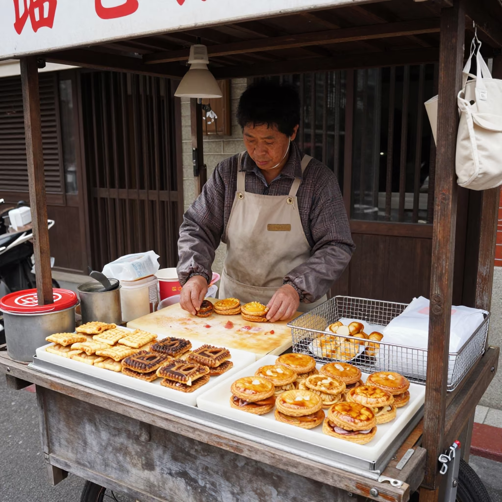 Traditional Snacks in Tainan at Midday Light in in Tainan, Taiwan