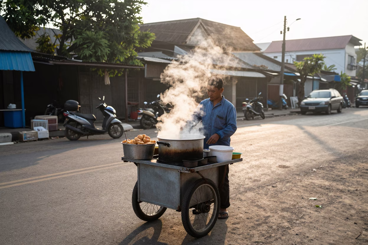 Traditional Snacks just after sunrise in Surabaya in in Surabaya, Indonesia