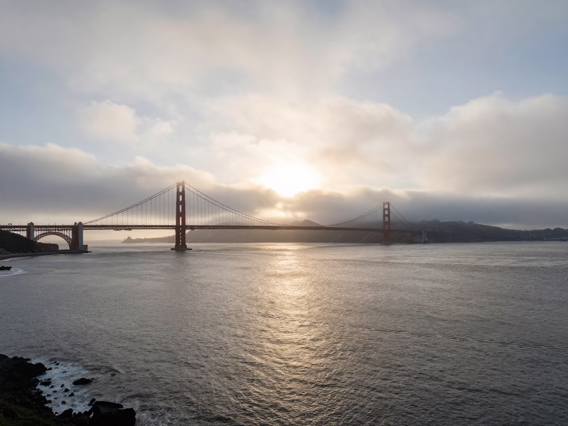 Traffic Bay just after sunrise in San Francisco in in San Francisco, California, United States