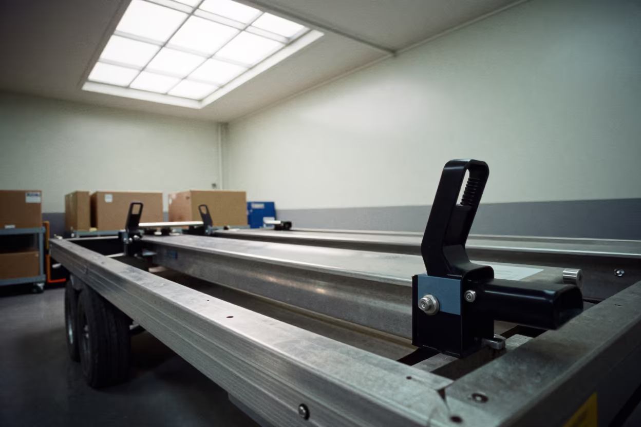 Trailer Jack Crank Bin at Muzaffarnagar Station in at a fulfillment packing station in Muzaffarnagar