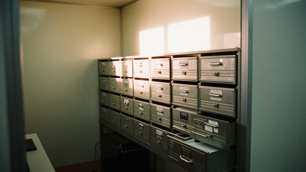 Trailer Seal Pouch Drawer in Cape Town Dispatch Office in inside a dispatch office above the dock in Sea Point, Cape Town