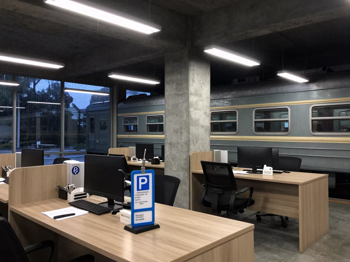 Train Car in Hanoi Office Parking Caddy in inside a coworking floor in Hanoi