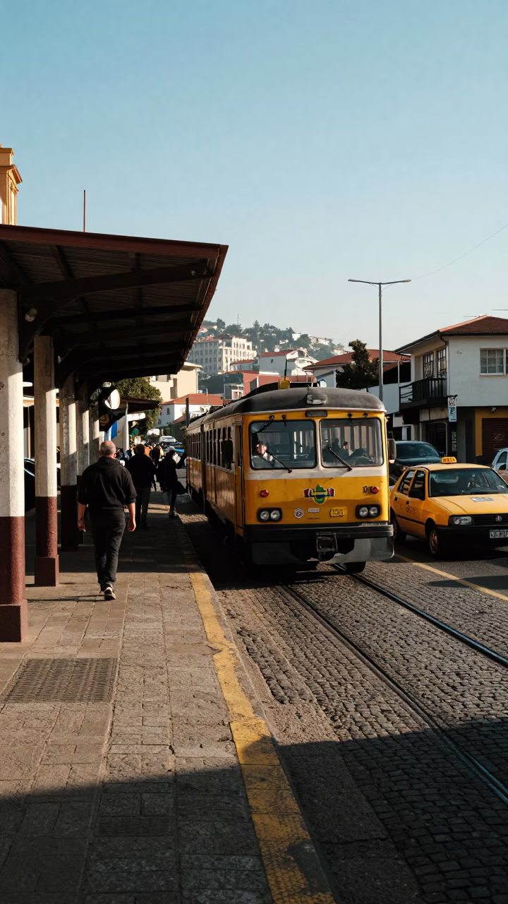 Train Station at Clear Late-afternoon Light in Valparaiso in in Valparaiso, Chile