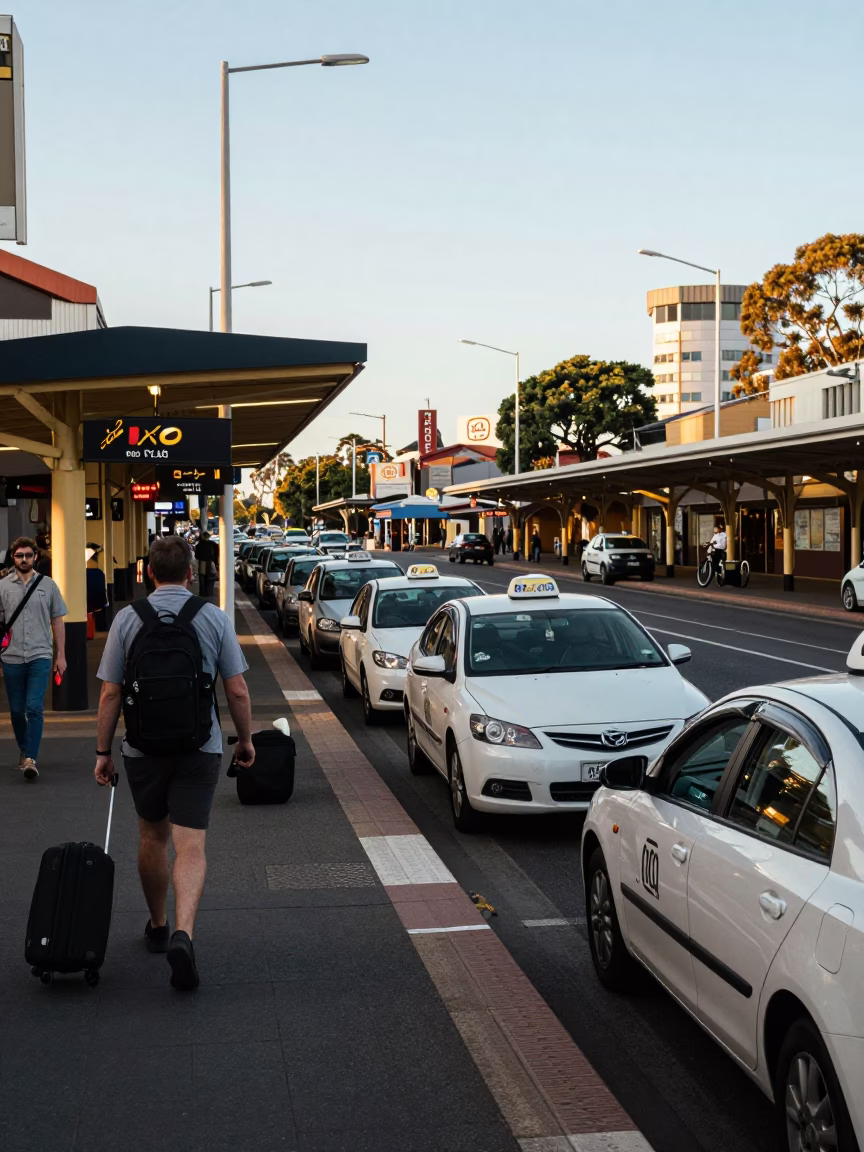 Train Station in Adelaide at Clear Late-afternoon Light in in Adelaide, South Australia, Australia