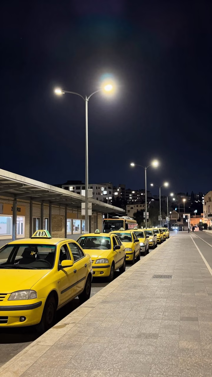 Train Station in Amman at The Deepest Night Sky Light in in Amman, Jordan