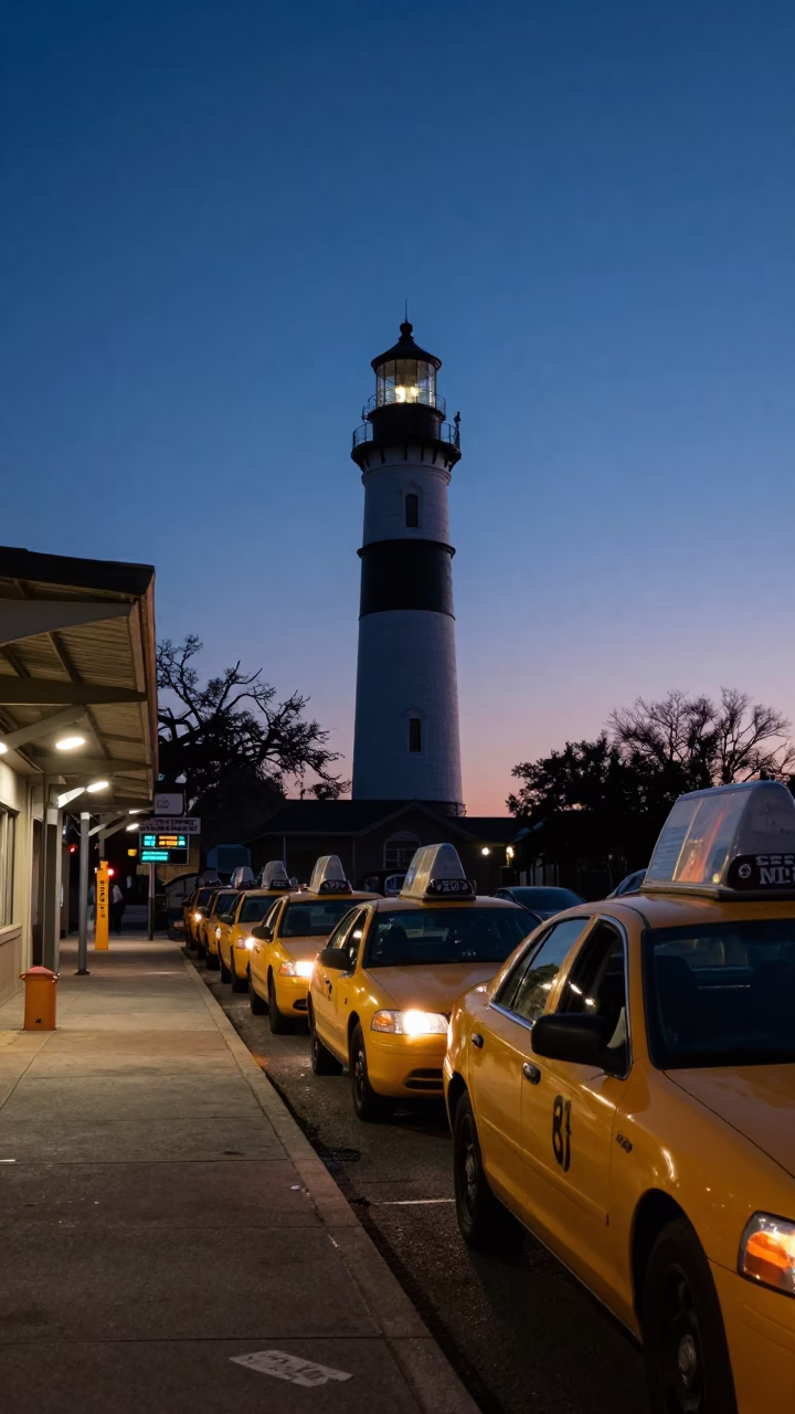 Train Station in New Orleans at Nautical Dawn Light in in New Orleans, Louisiana, United States