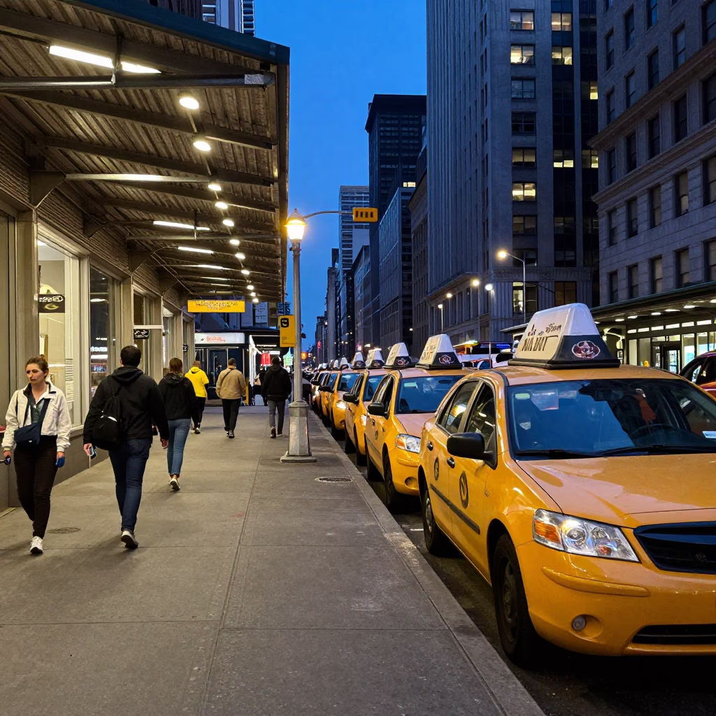 Train Station in New York at Blue Hour in in New York, New York, United States