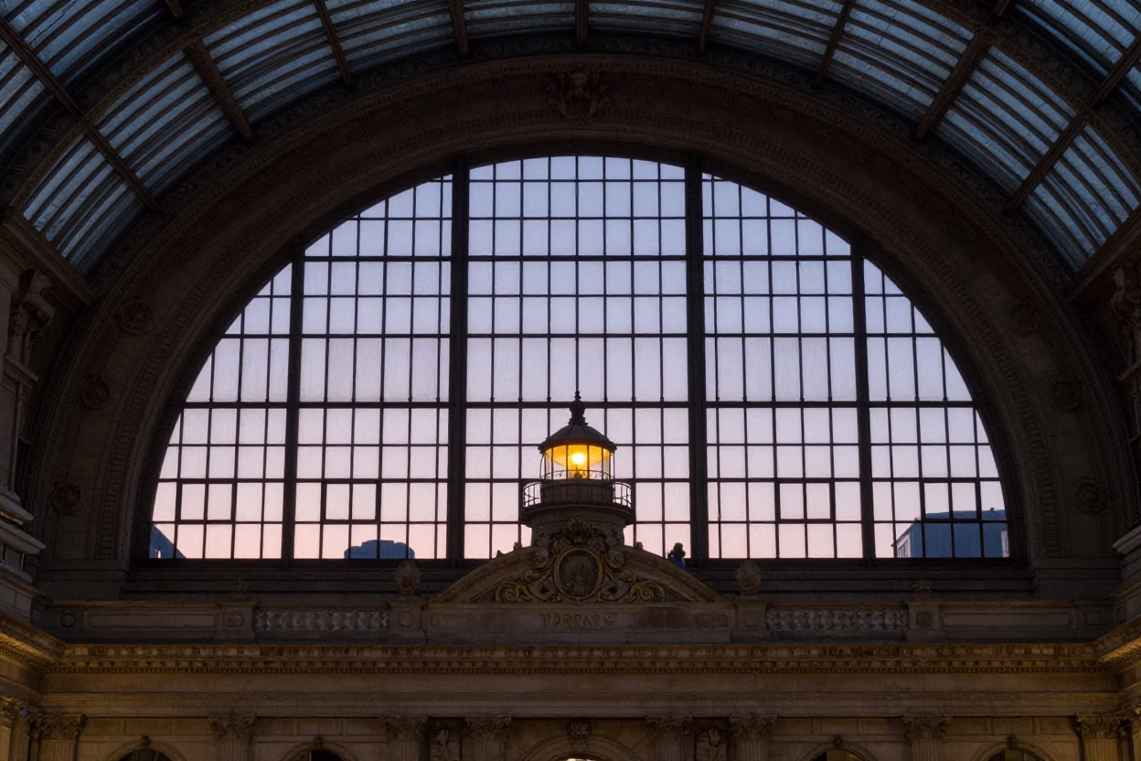 Train Station in Philadelphia at Nautical Dawn Light in in Philadelphia, Pennsylvania, United States