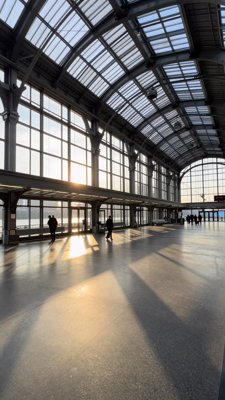 Train Station in Vancouver at The Late Afternoon Light in in Vancouver, British Columbia, Canada