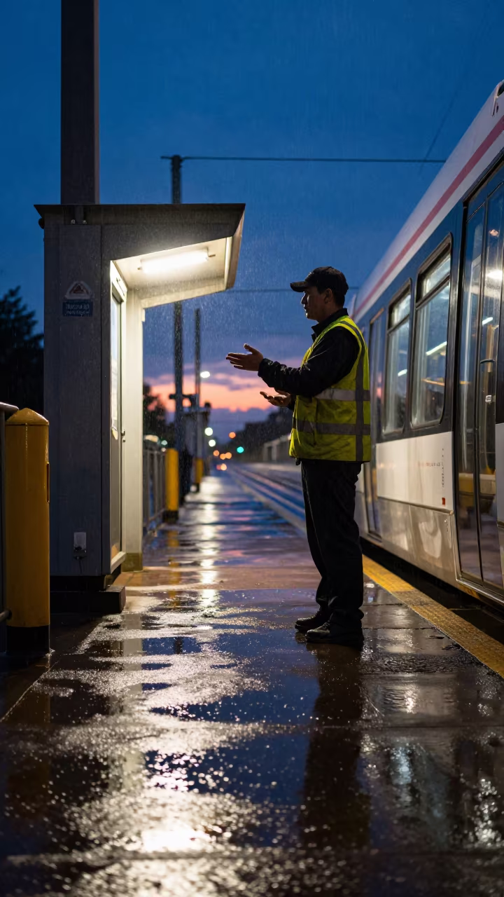 Tram Conductor Hands Telling Story Indigo Twilight Kaya in in Kaya