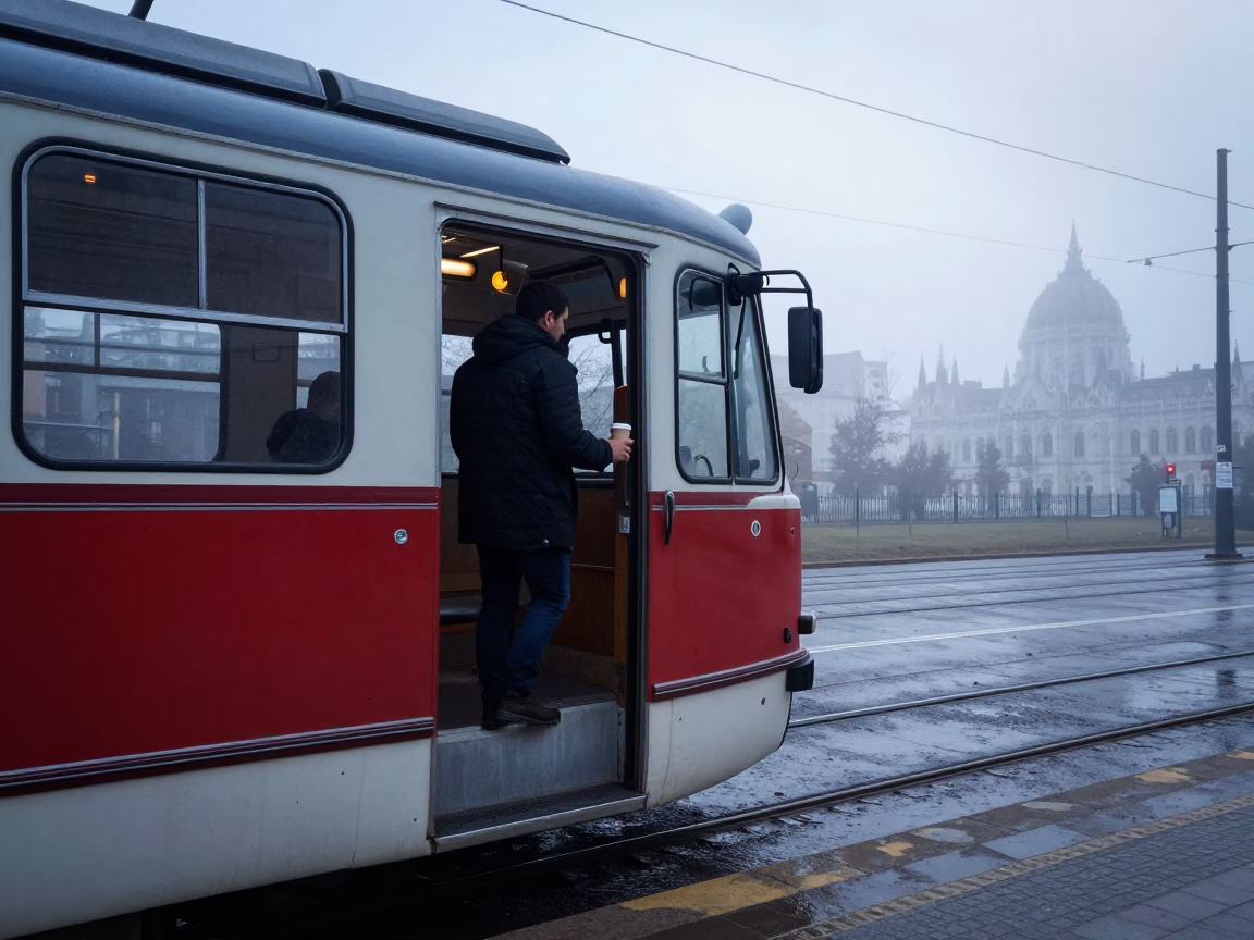 Tram Driver in Budapest in in Budapest, Hungary