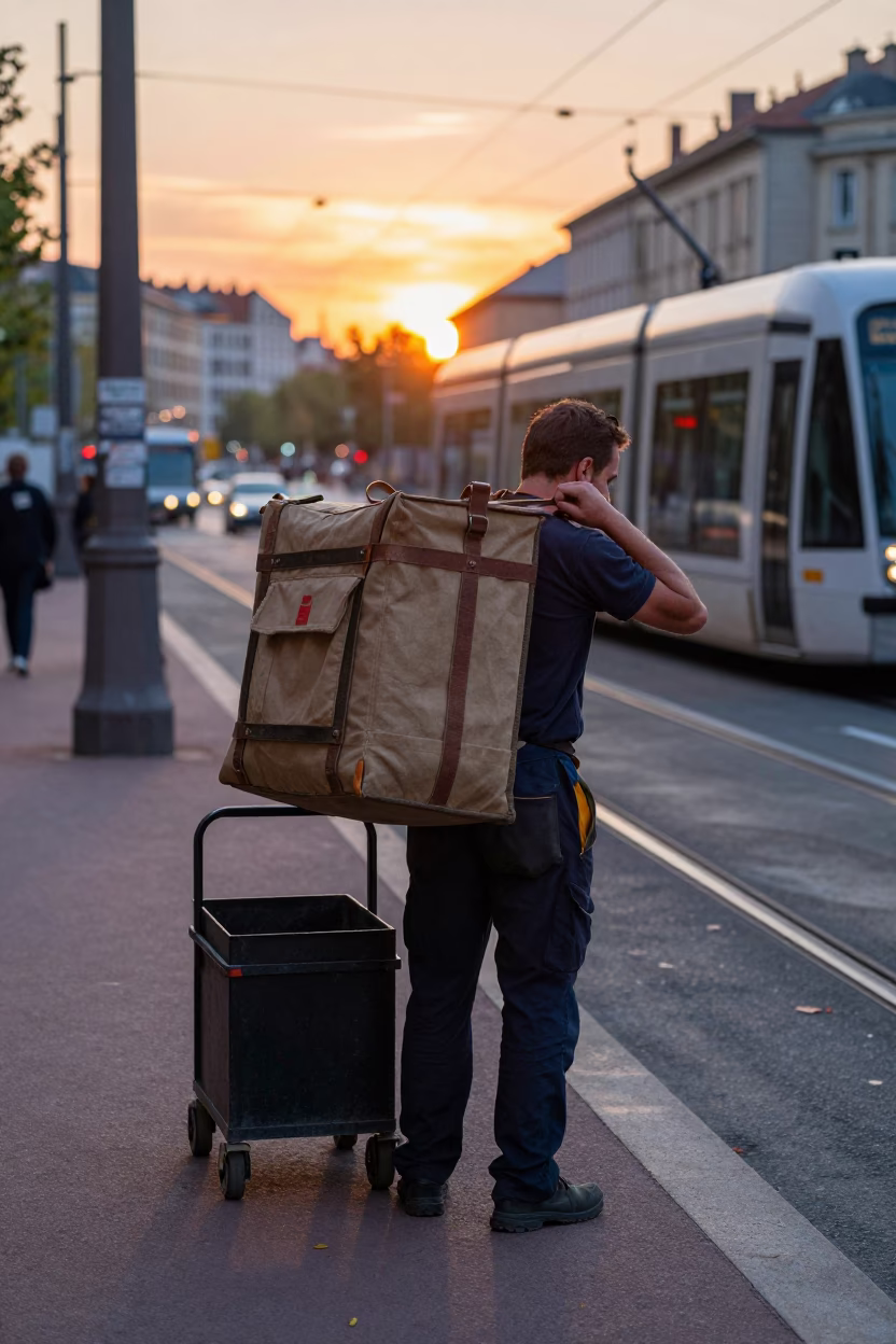 Tram Worker in Lyon in in Lyon, France
