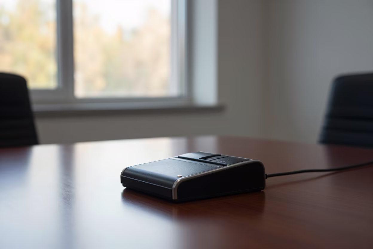 Transcription Foot Pedal Station in Jinan Office in inside a conference room near Jinan