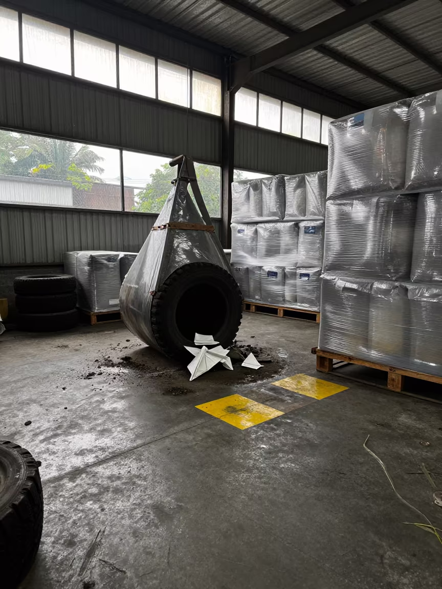 Transload Barrel Seal Wrap Scraps Mumbai Packing Zone in inside a fulfillment packing zone near Mumbai