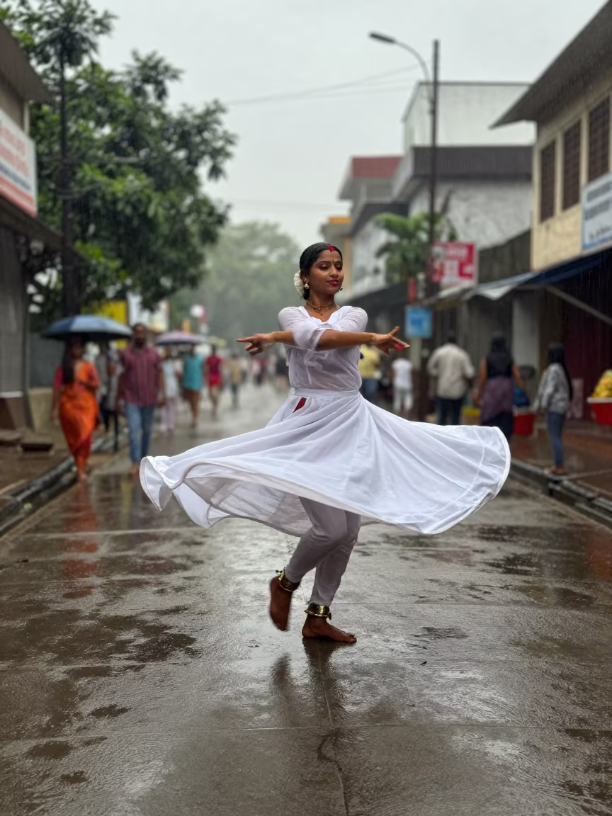Transparent Ankles Kathak Dancer Spin Kumartuli in in Kumartuli, Kolkata