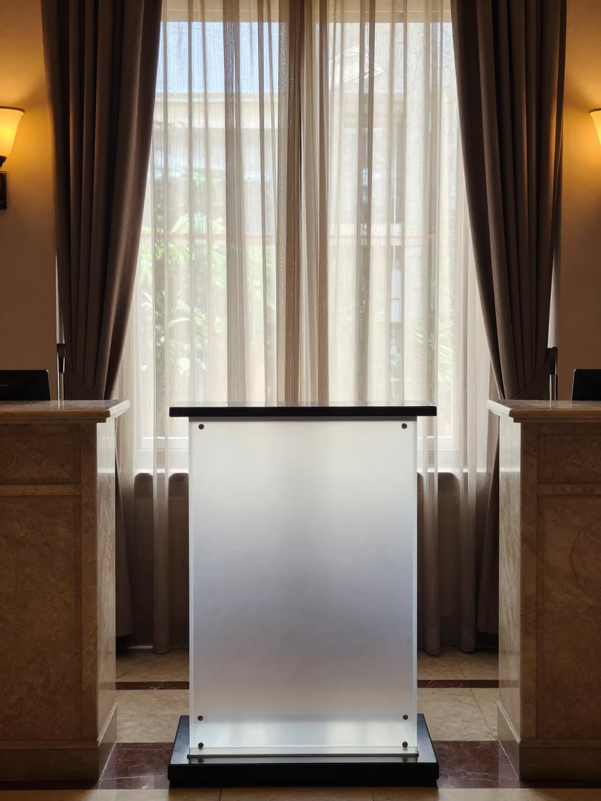 Transparent Luggage Scale at Karachi Hotel Desk in at a reception desk under warm light near Karachi