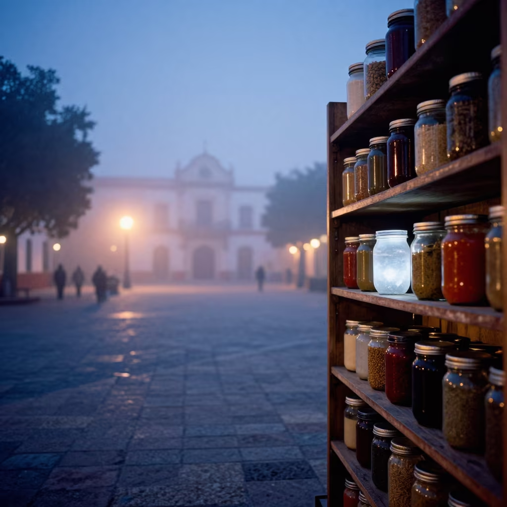 Transparent Pantry Shelf in Gómez Palacio Mist in at a public square in Gómez Palacio