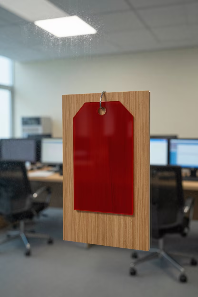 Transparent Tag Board in Baku Office in in an operations center under monitor glow in Baku