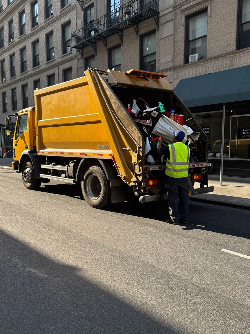 Trash Truck in New York in in New York, New York, United States