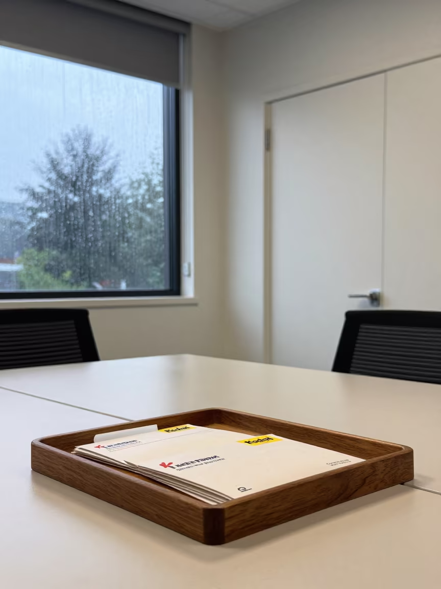Travel Per Diem Envelope Tray in Guiglo Office in inside a conference room in Guiglo