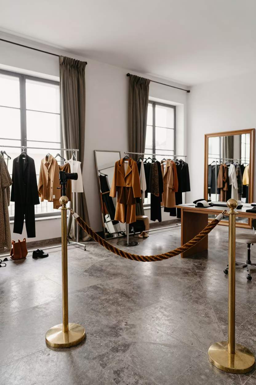 Trembling Rope Camera Lens Pressure Fashion Week in inside a couture atelier in San Cristóbal de La Laguna