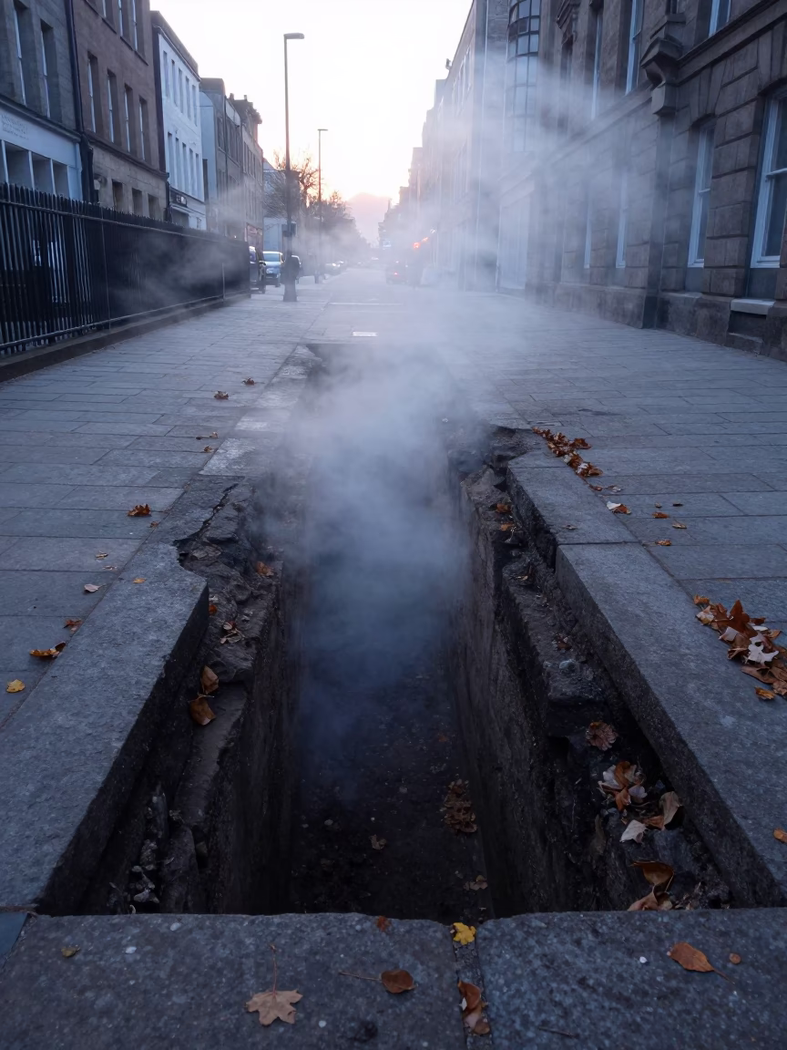 Trench Street in Liverpool at Sunrise Light in in Liverpool, United Kingdom