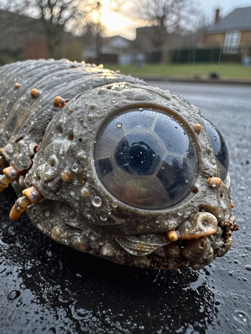 Trilobite Compound Eye Detail Winter Drizzle in near London