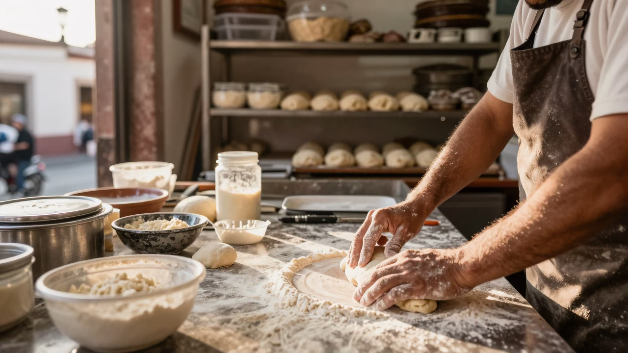 Trimming Dough in Guadalajara in in Guadalajara, Mexico