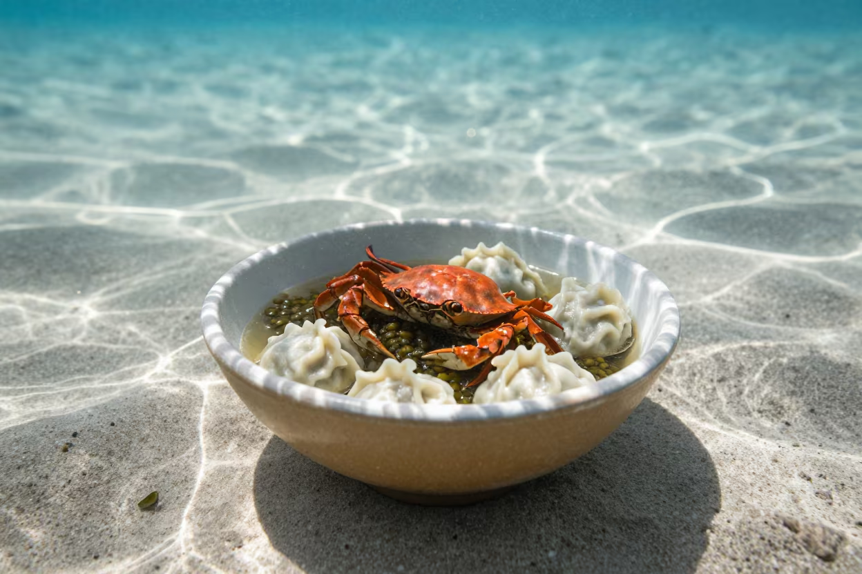Trinidadian Callaloo Bowl Underwater in Indonesia in in Indonesia